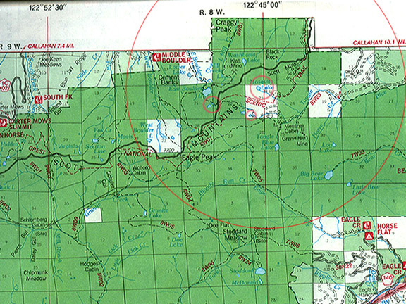 Site Map of Trinity Alps