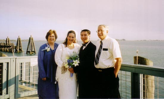 bride and her parents