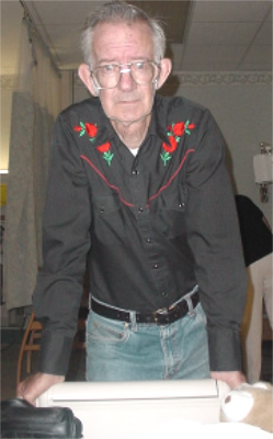 My Dad, at Fairfax Hospital, visiting me-August, 2001