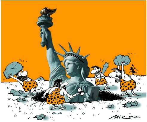 Freedom being Attacked !!   by Russian cartoonist Mikolav