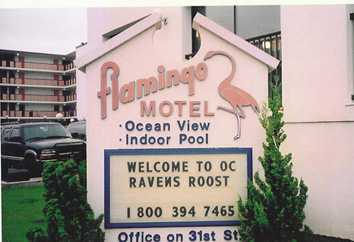 Roost members are welcomed to Ocean City, Maryland by the Flamingo Hotel.
