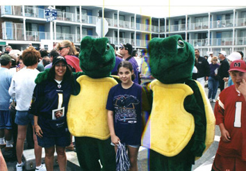 The Green Turtle Restaurant mascots were also present.