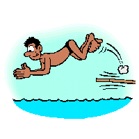 Cartoon: man diving into the pool