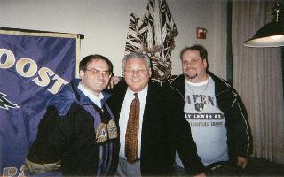 Alan Epstein and Jeff Resline with Ravens broadcaster Tom Matte in March 2002