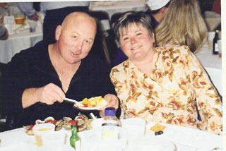 Joe and Deb Morris enjoy the Bullroast Buffet