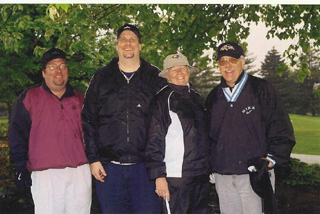 Roost #41 members Bill Heidlebaugh, Jeff Resline, Peggy and Stu Brandt show their golf prowess at the annual spring Access York Benefit.