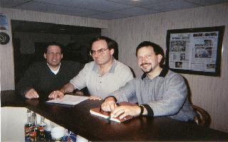Election committee members Bill Rupp, Alan Epstein and Mike McGuigan meet