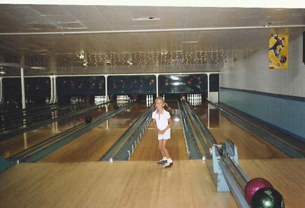 A game of bowling starts the afternoon off right for this junior member.