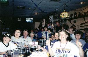 Roost members cheer as the Ravens take an early lead