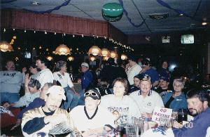 Roost members enjoy the Cove's Super Bowl buffet