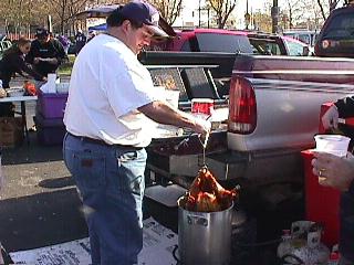 George Christas cooks up the turkey