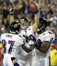 Brandon Stokley scores © Sunspot.net 2001