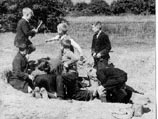 boys collecting shrapnel