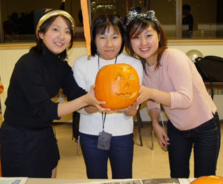 "go ahead, stick your hand in, Mr. Pumpkin won't bite..."