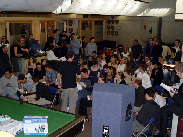 The auction at the end of the night with the play money