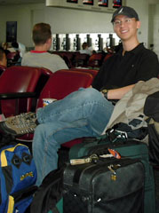 I'm tired, I'm hungry, I've just waited 3 hours for my luggage... why the hell am I so happy in this picture?