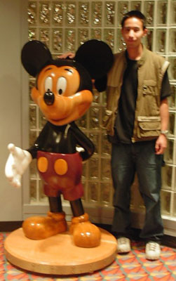 Rich and an oversized chess piece