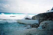 Huge sandbags have been placed in the ocean in an attempt to eventually restore the beach that Hurricane Wilma destroyed.