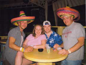 Jimmer, Arayna, Jon & Strauss ventured to the Corona Bar.&nbsp; Jon & I came home with our picture on a bottle of tequila.