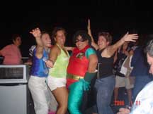 Ruth scared the dancer to her left by continuous grabbing his butt.&nbsp; "Robin," on the other hand, just enjoyed being in the middle of Ruth & Chrissy.