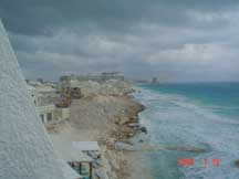 Hurricane Wilma damage can be seen up the coast.&nbsp; Some resorts were devastated from the storm.