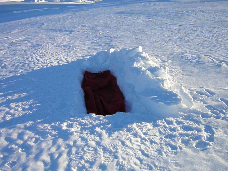Snow Coffin with Bivvy, East Antarctica
