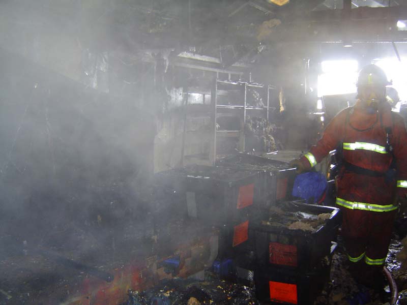 Inside the burntout building, Mawson Station, Antarctica