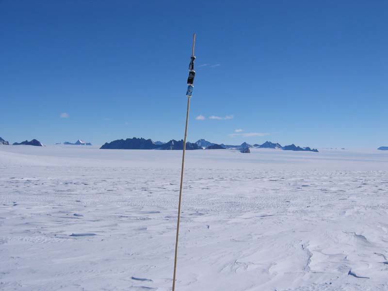 Navigation Cane behind Mt Henderson, East Antarctica