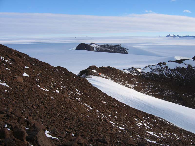 Mt Henderson field hut from Mt Henderson, East Antarctica