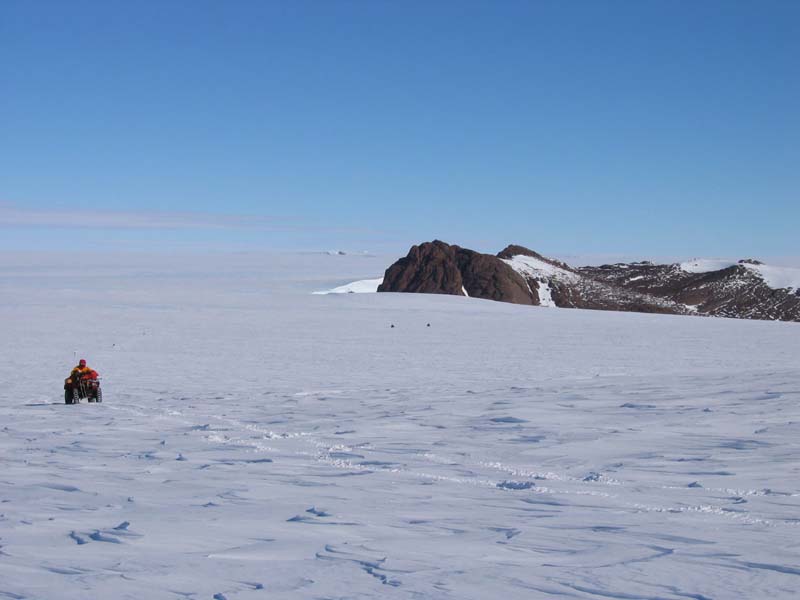 Quadding Over Sastrugi behind Mt Henderson, East Antarctica