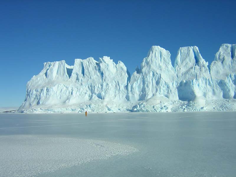 Crumbling Iceberg embedded in the Sea Ice near Mawson Station, Antarctica