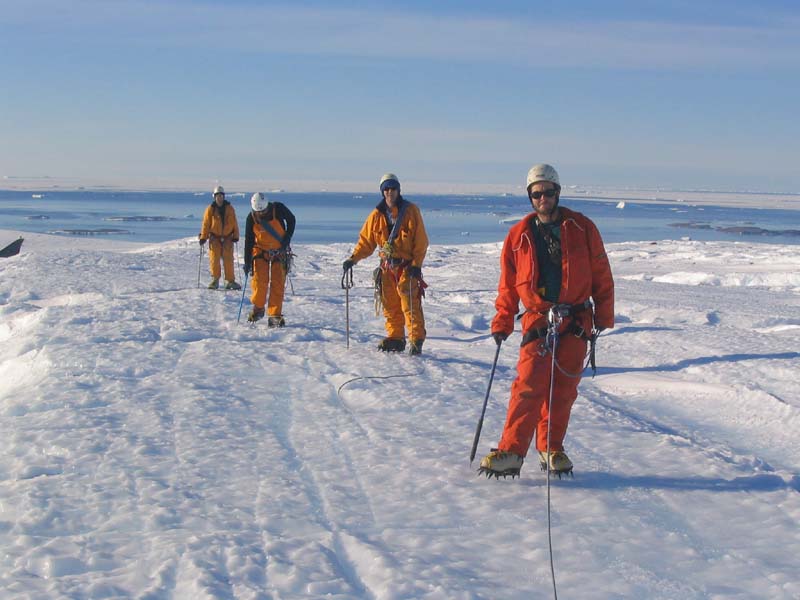 Walking in Slotfields, Ice Plateau, East Antarctica