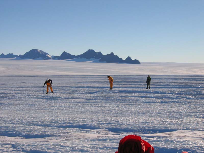 Walking in Slotfields, Ice Plateau, East Antarctica