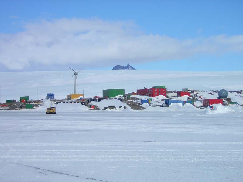 Mawson Station, Antarctica, with Mt Henderson in the Background