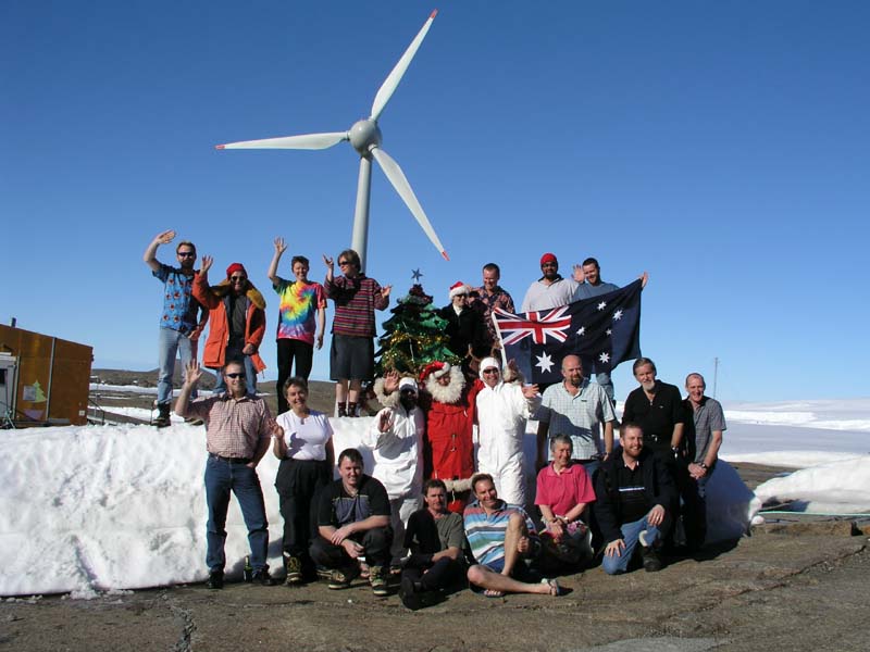 Merry Christmas 2003 from the team at Mawson, Antarctica