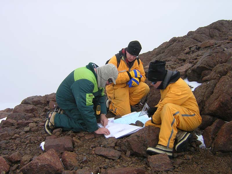 Navigation excersise on Mt Henderson, East Antarctica
