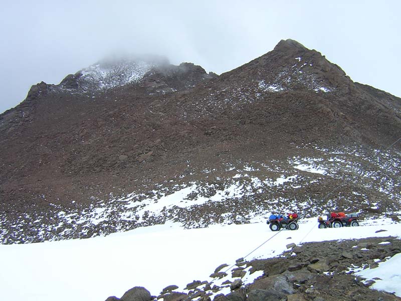 View of the peak of Mt Henderson from the field hut, East Antarctica