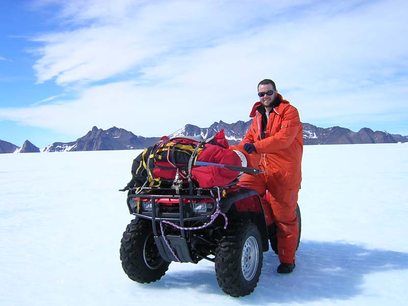 Me in front of the North Masson Mountain Range, Ice Plateau, East Antarctica