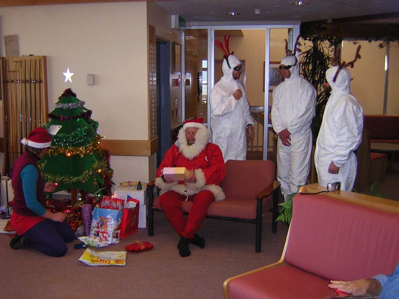 Santa and the helpers, Mawson Station, Antarctica