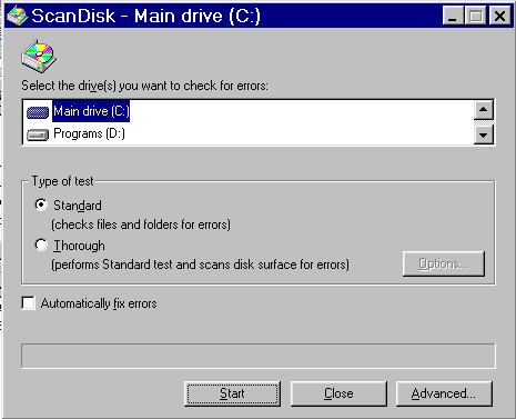 ScanDisk Window
