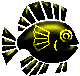 beveled black fish graphic