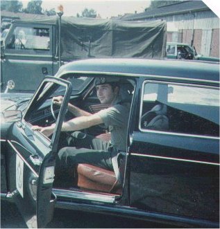 Barry Beddington in his shiny new BLACK staff car. Ask him what happened to the green one !