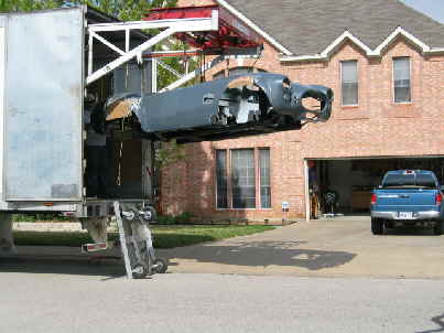hanging off the truck