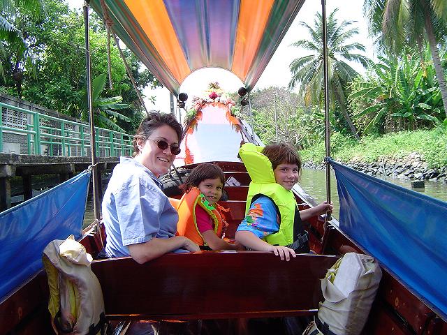 On a longtail boat on the canals of Bangkok