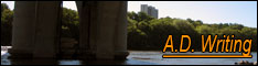 Along the river.
