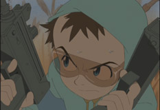 Naota with two air soft guns in one of the greatest episode concepts ever.
