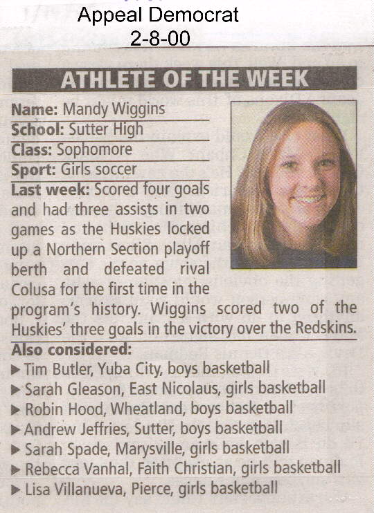 Appeal Democrat Athlete of the Week