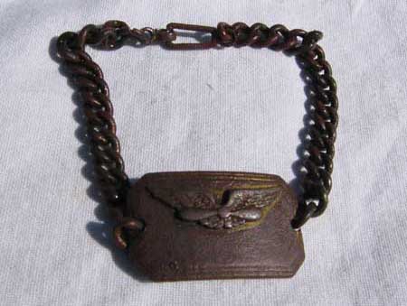 This copper bracelet was found at the Fort Dearborn Boyscout Camp.