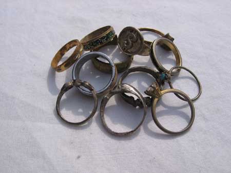 Junk rings are a common find.