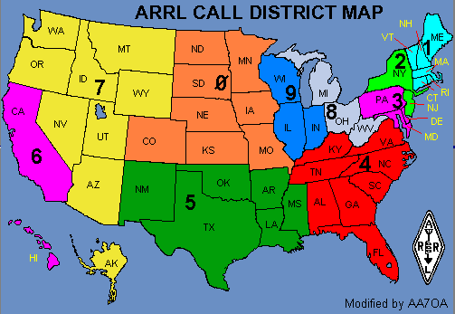 Call Area Map